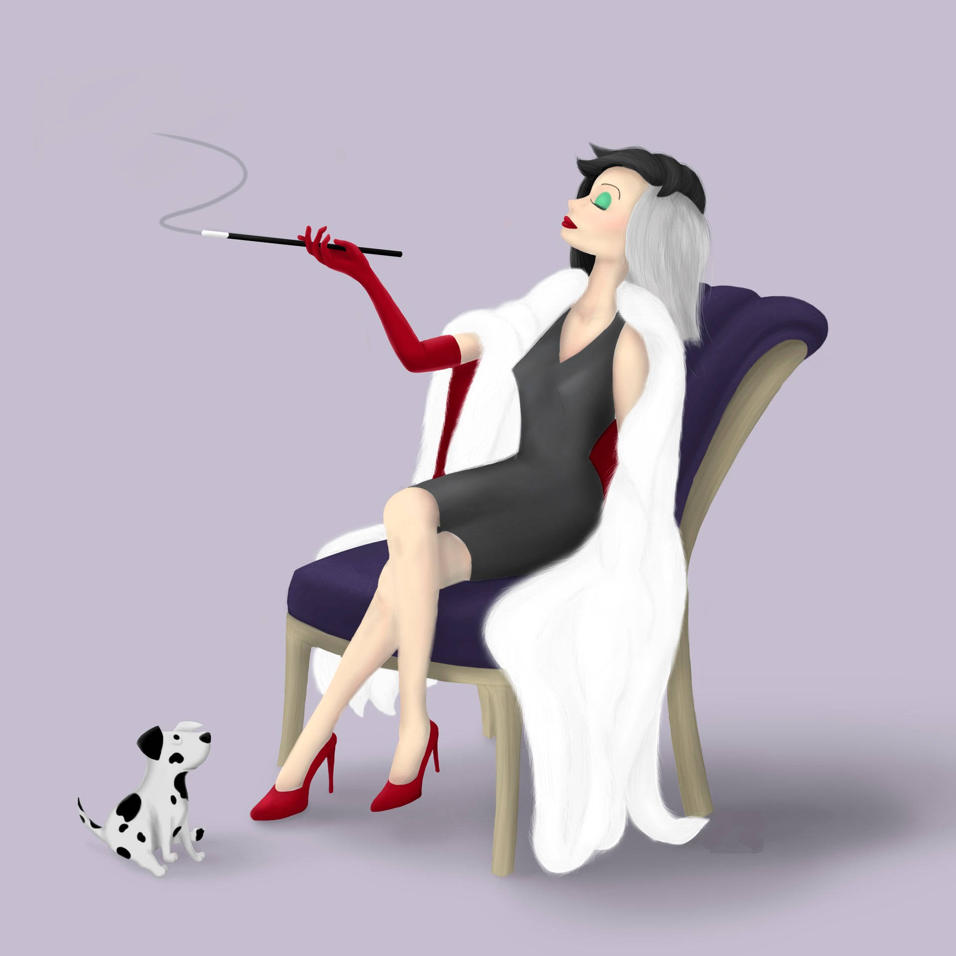 Digitally Painted Cruella Background