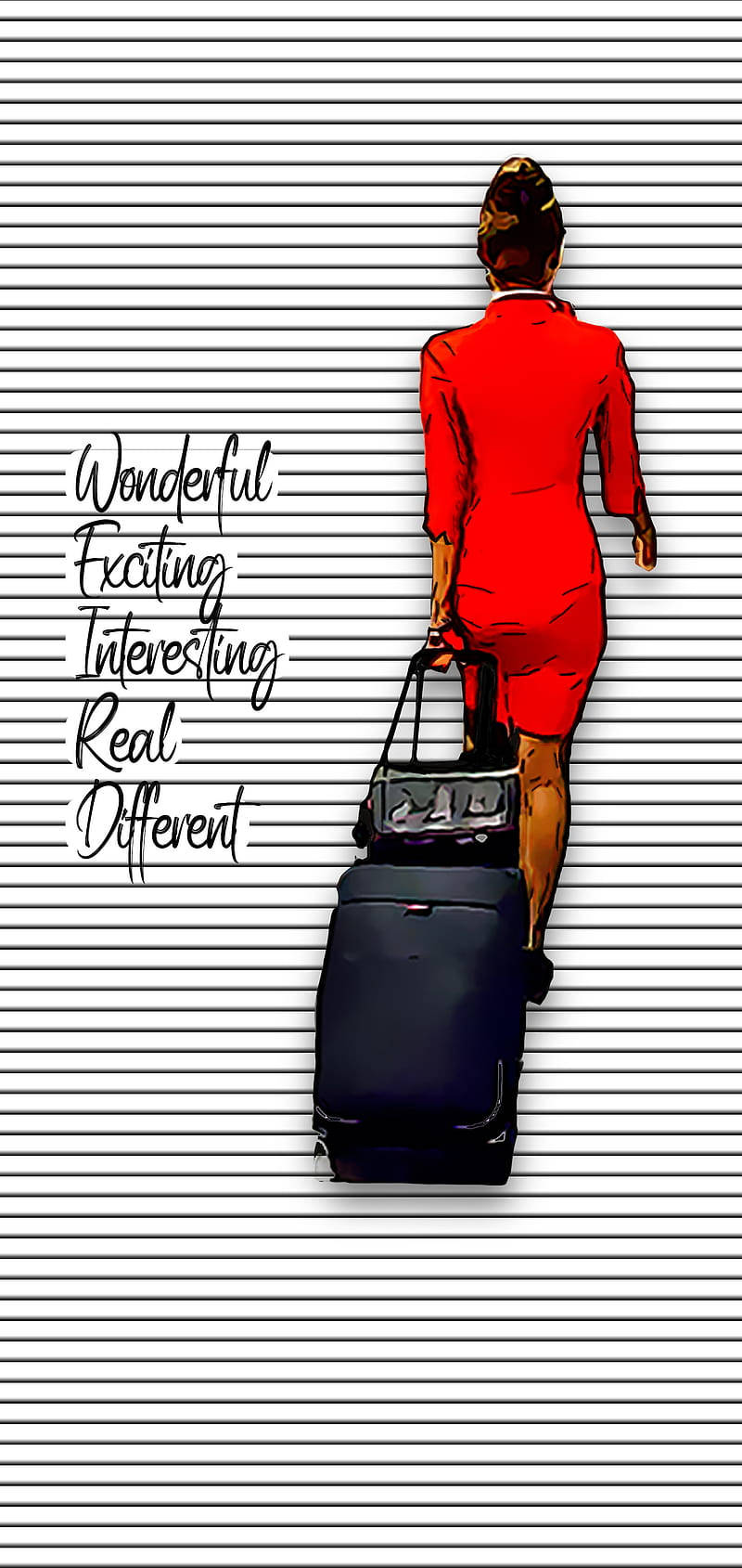 Digitally Painted Flight Attendant Background