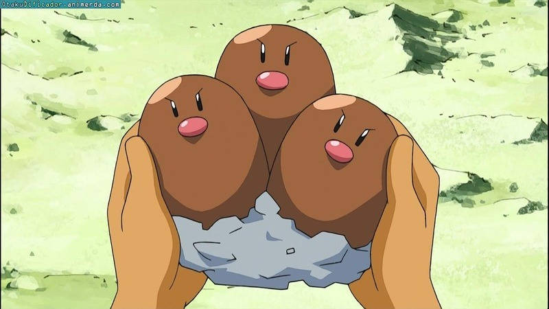 Diglett Evolution Dugtrio Held By Someone Background