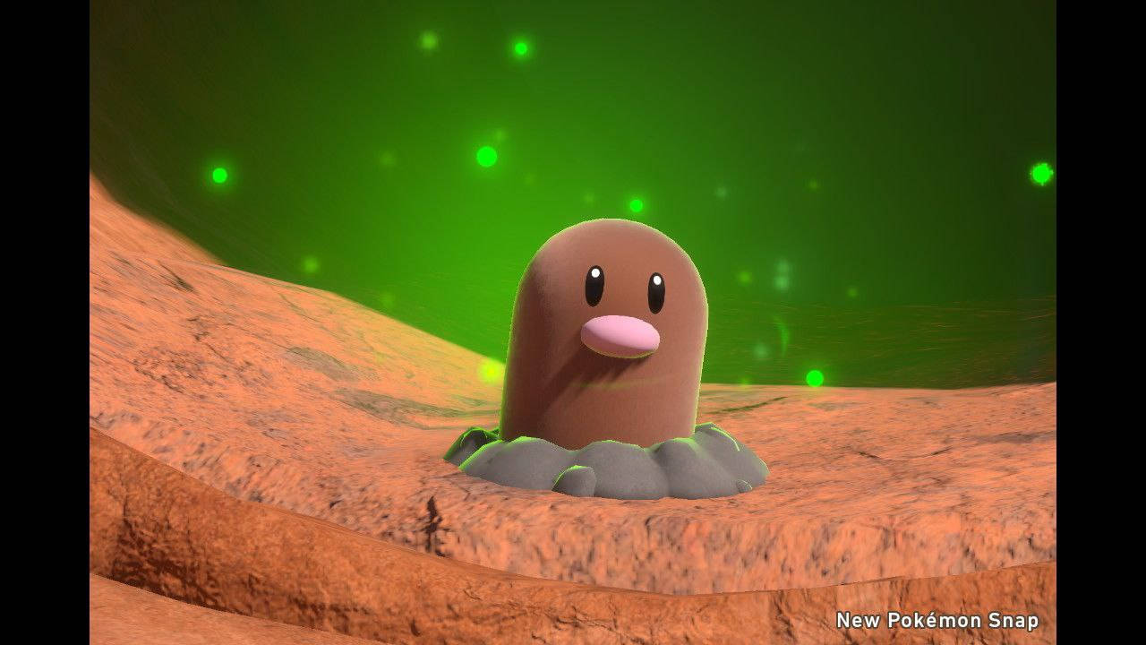 Diglett Glowing Green Background Background