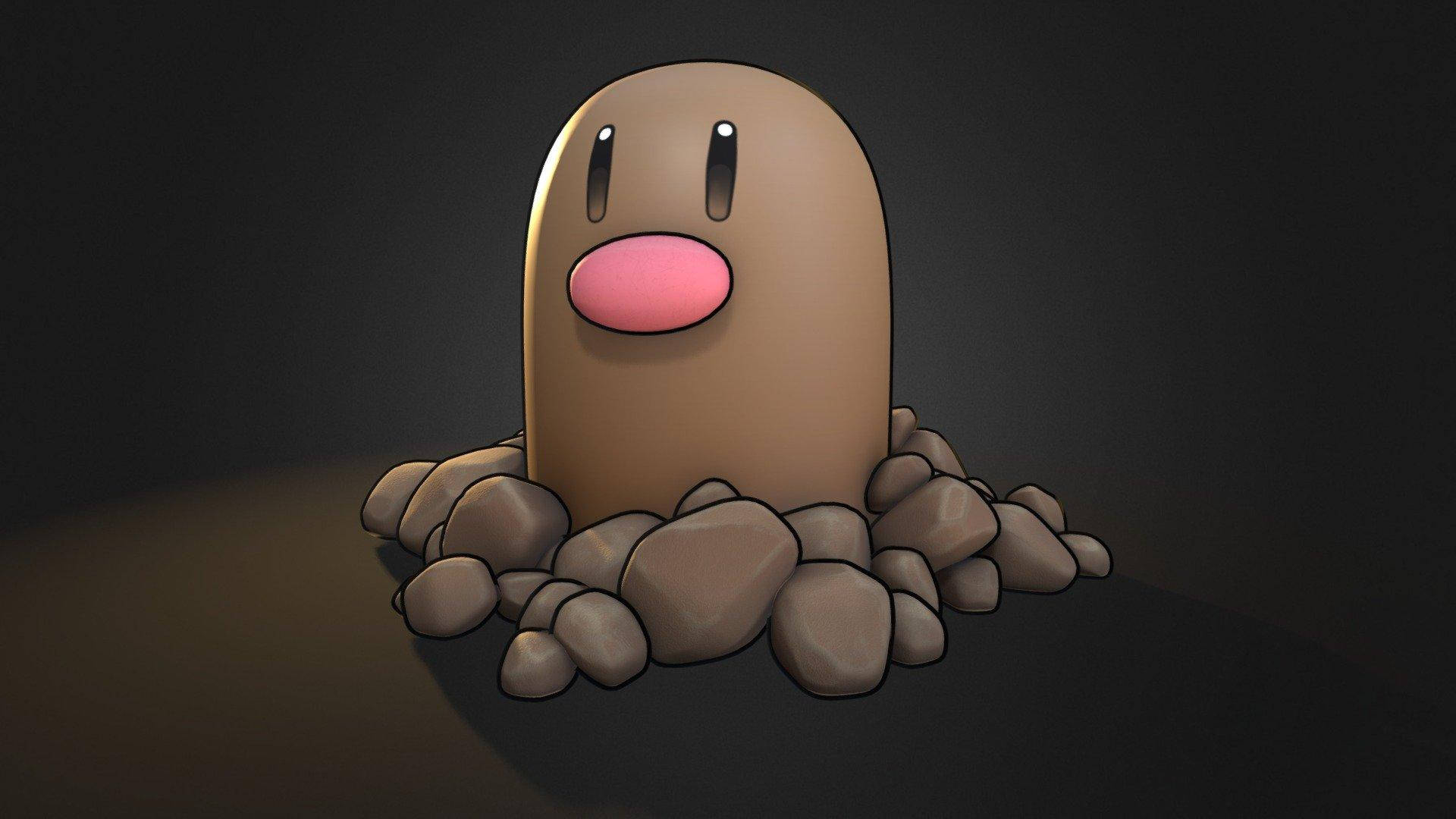 Diglett Ground-type Pokémon Black Background Background