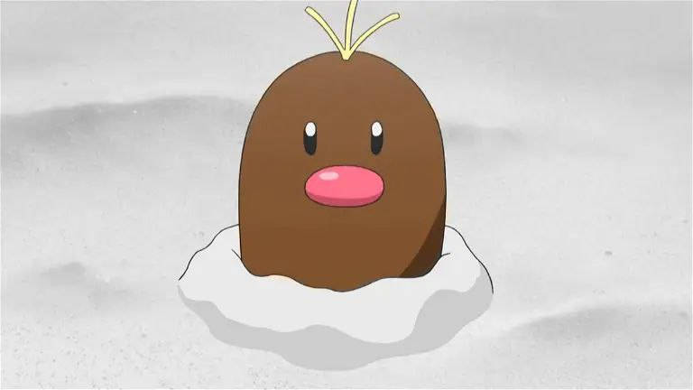 Diglett In Alola Form Snowy White Ground Background