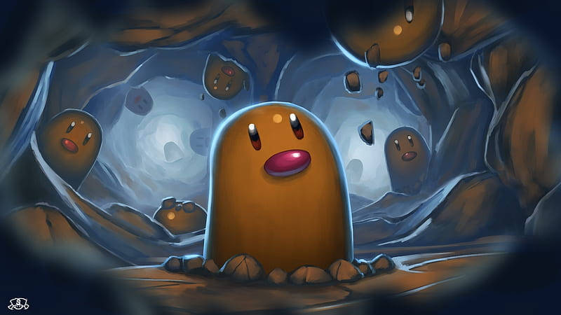 Diglett Inside A Cave Surrounded