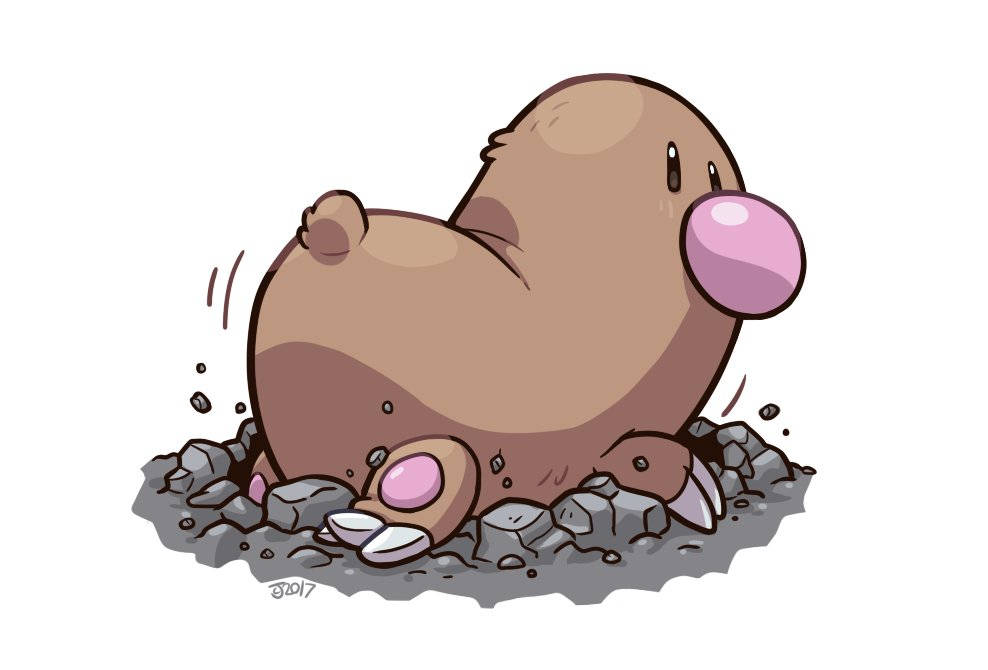 Diglett Wiggling Its Butt Background