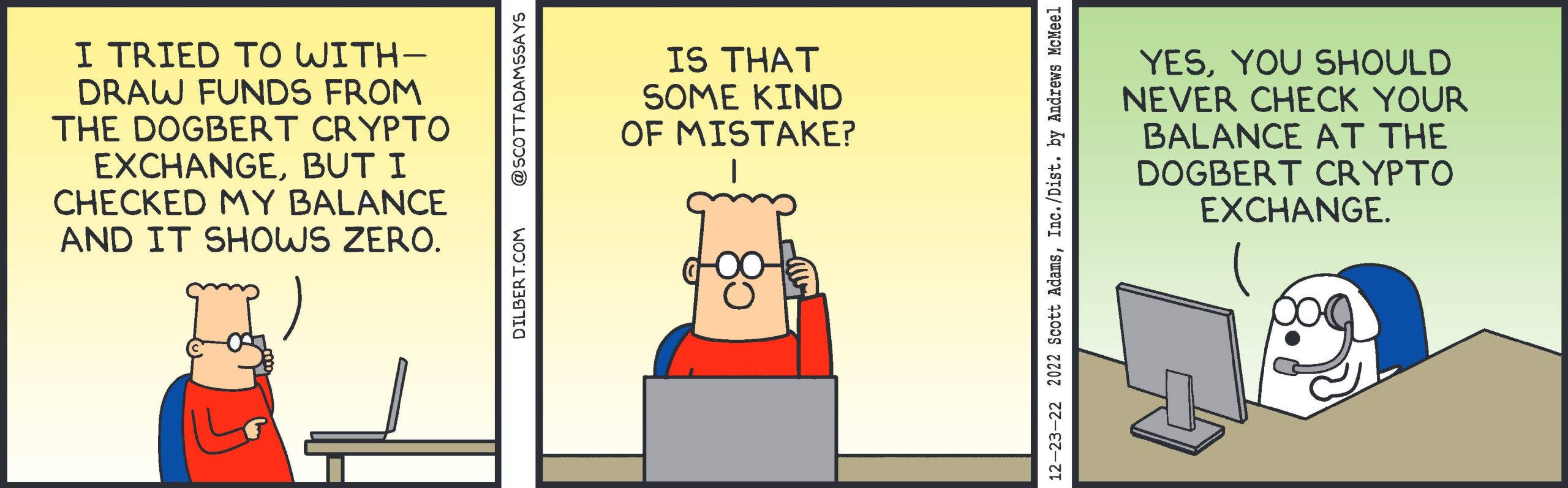 Dilbert Comic On Crypto Background