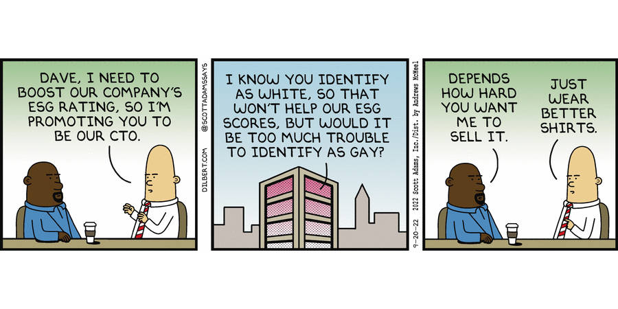 Dilbert Comic On Esg Ratings Background