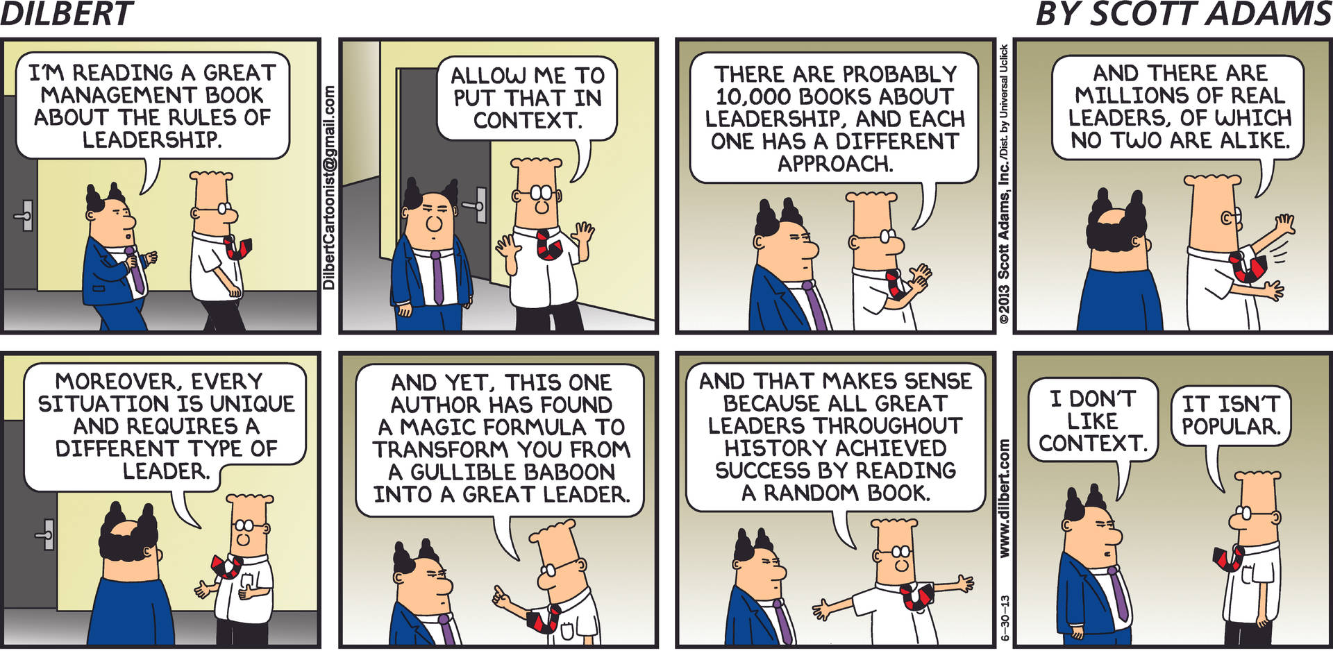 Dilbert Comic On Leadership And Management