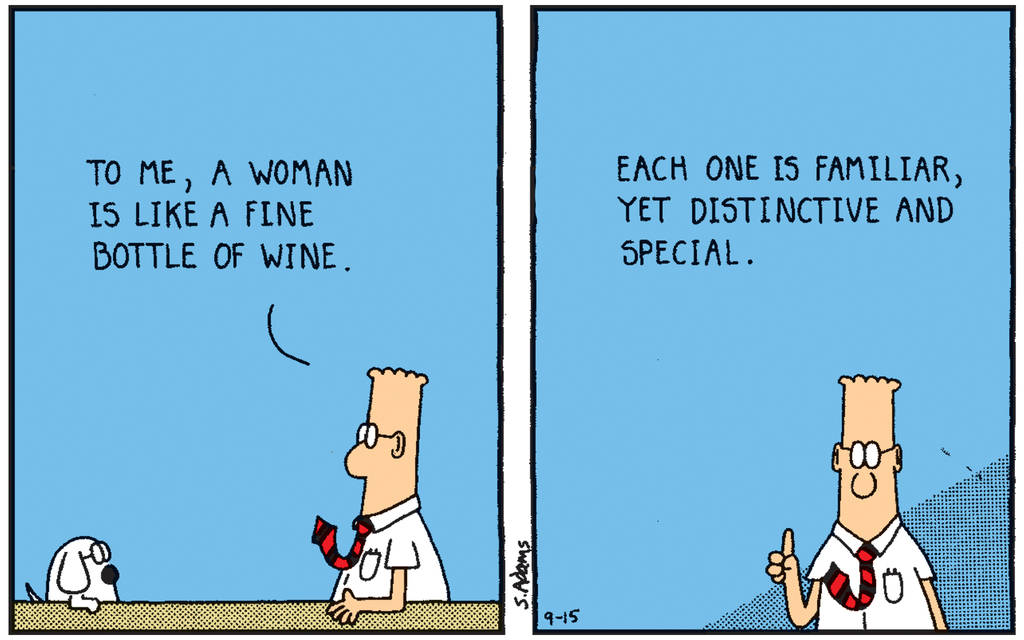 Dilbert Comic On Women Background