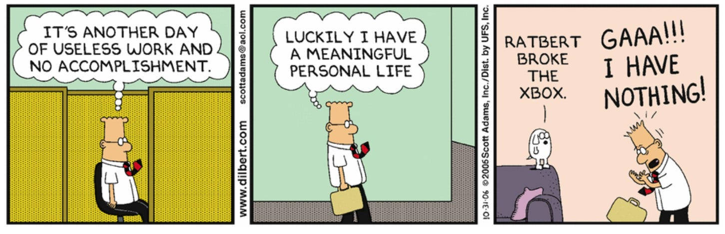 Dilbert Comic On Work And Life Background