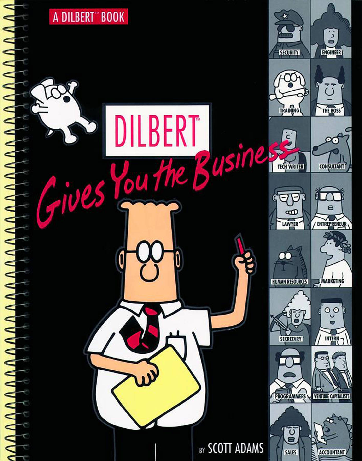 Dilbert Holding A Business Book Background