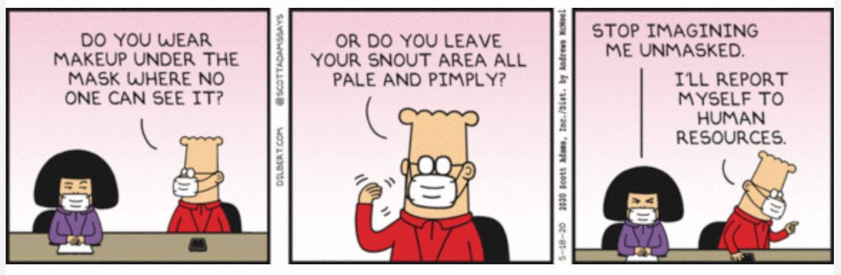 Dilbert Masks Comic Background