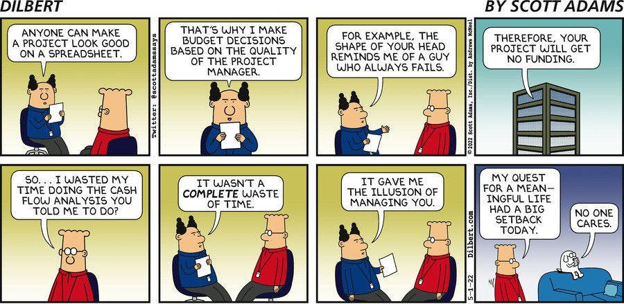 Dilbert Projects And Funding Comic Background