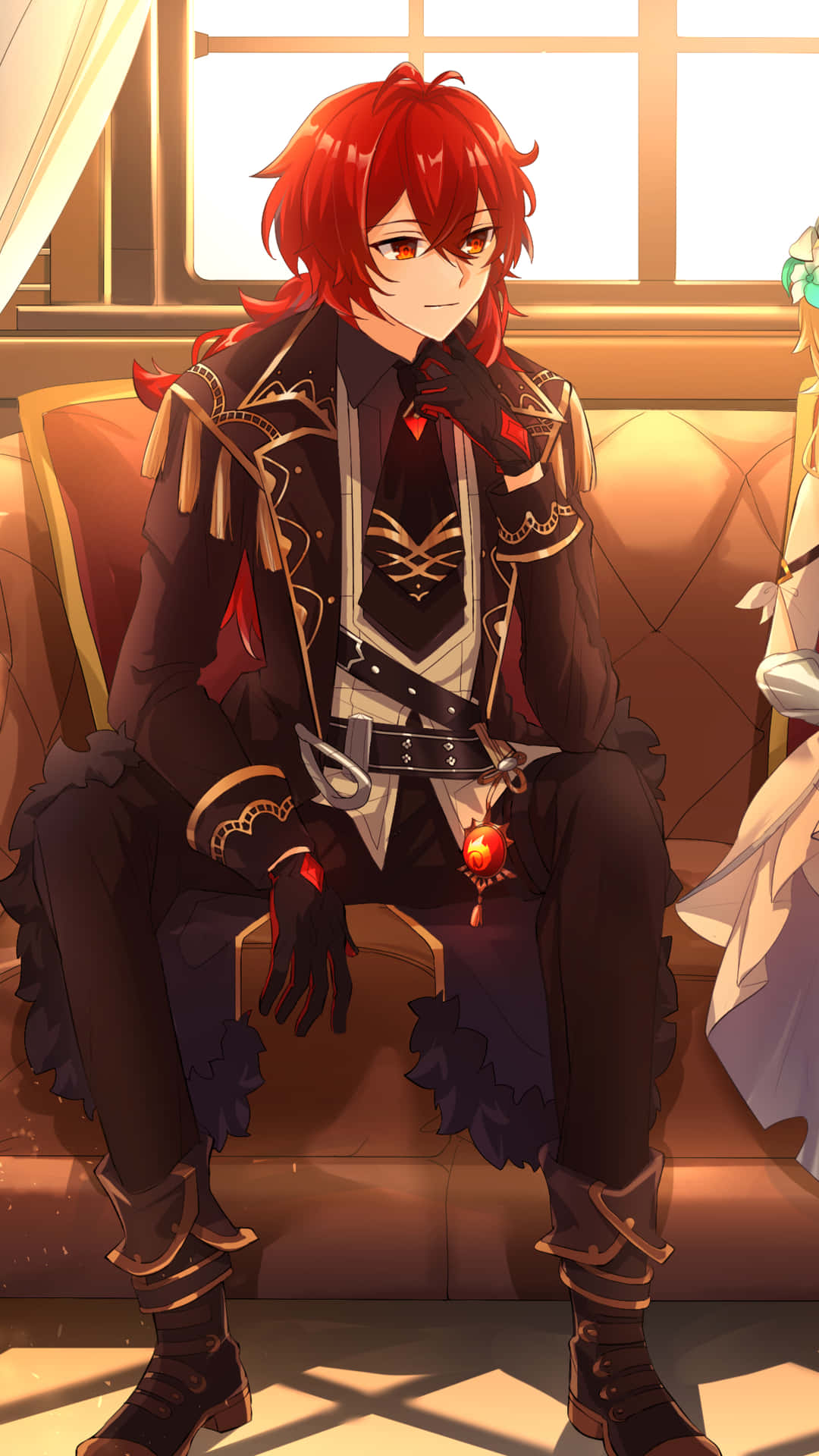 Diluc Sitting Genshin Pfp