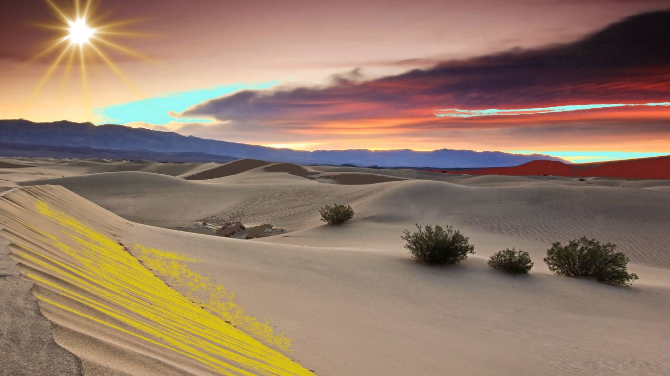 Dimmed Sky Desert Sun Background