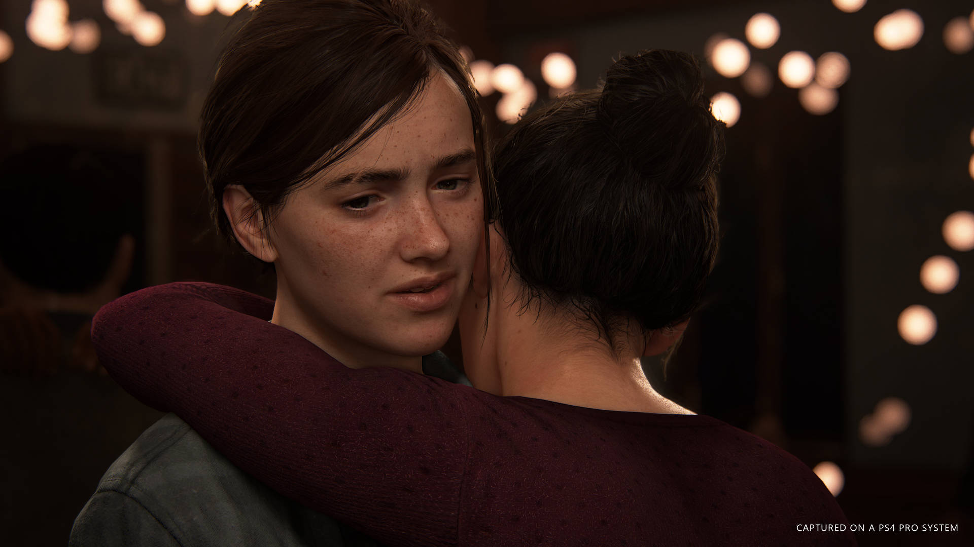 Dina Hugging Ellie In The Last Of Us 4k Background