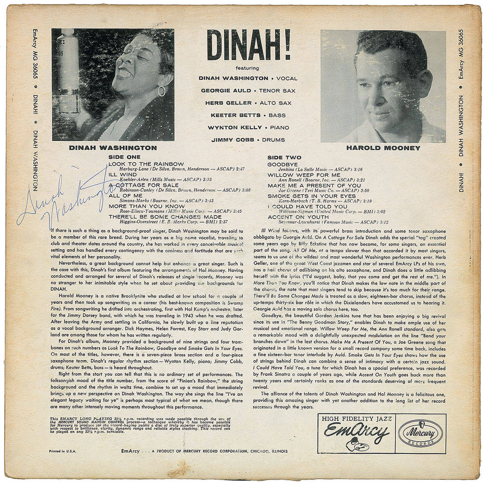 Dinah Washington News Clippings Background