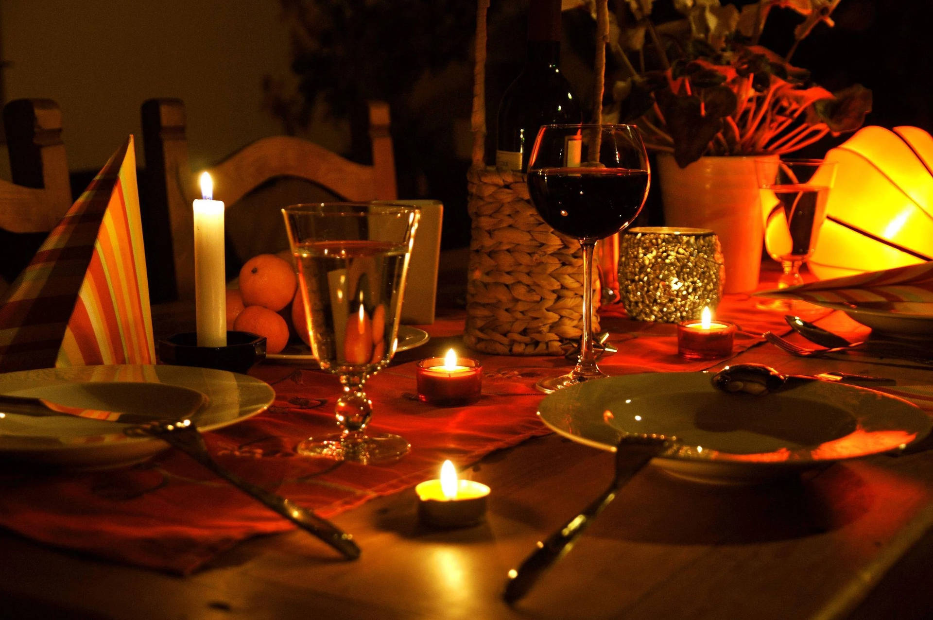 Dinner With Dark Aesthetic Visuals Background