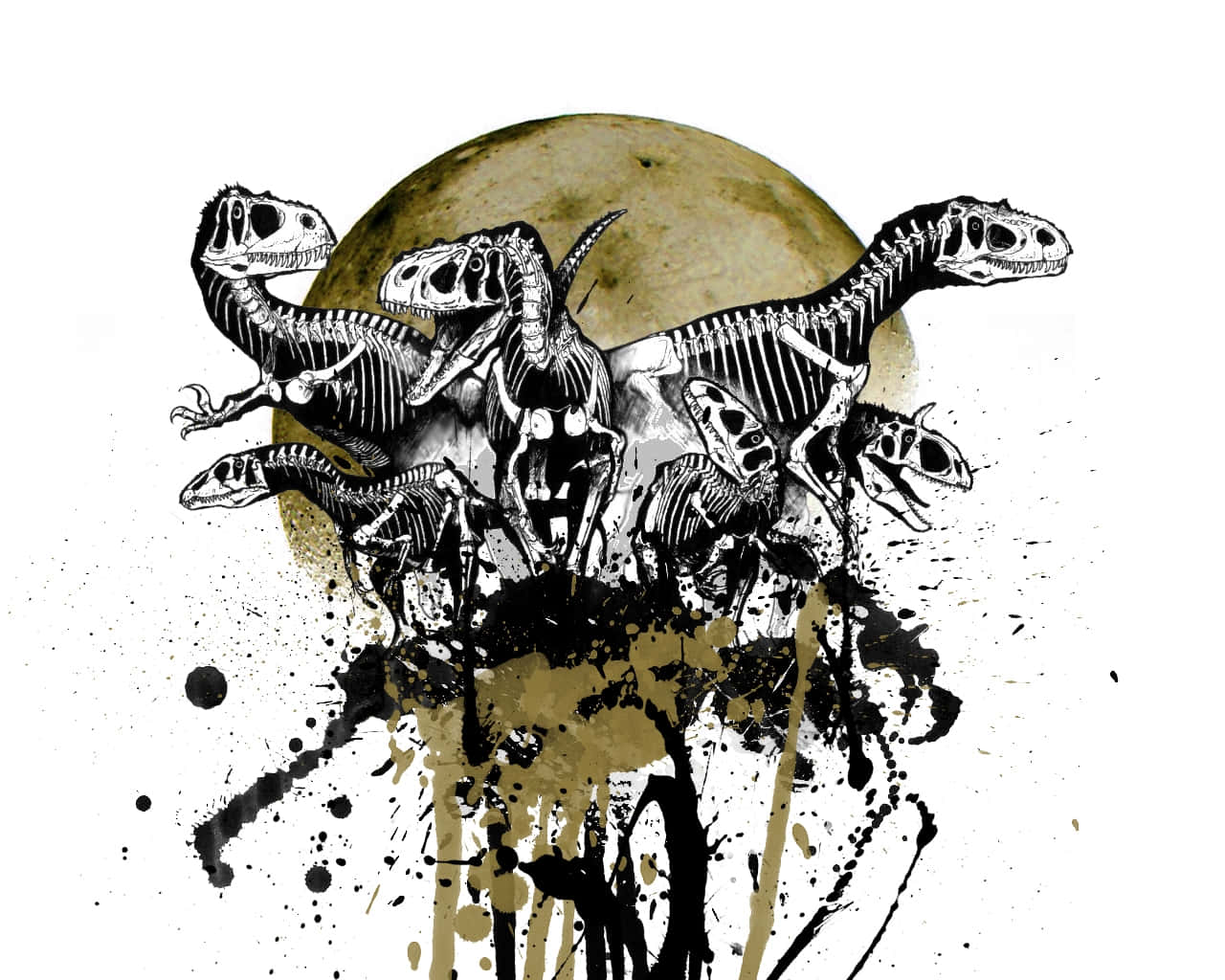 Dinosaur_ Skeletons_ Artistic_ Rendering Background