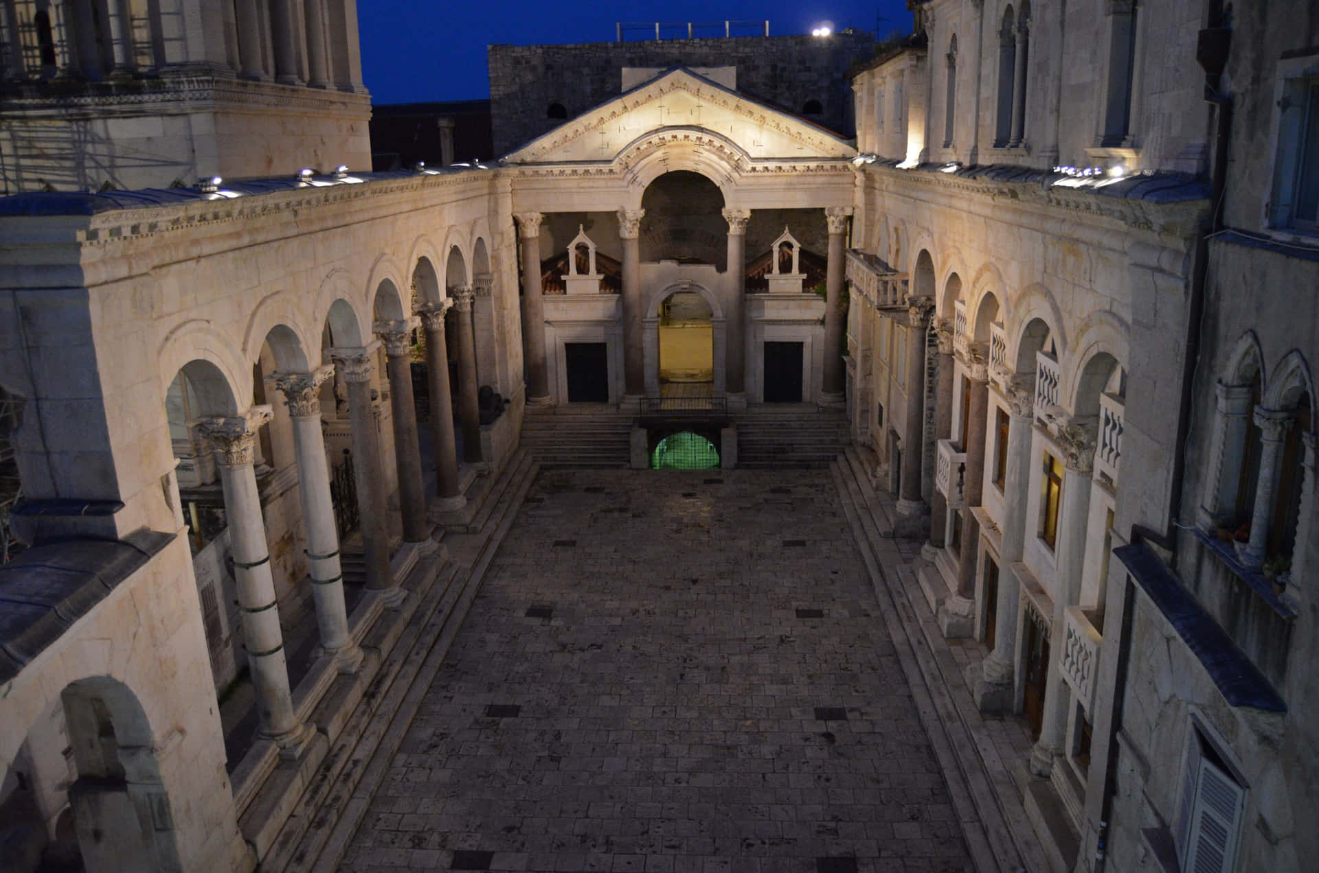 Diocletians Palace In The Evening Background