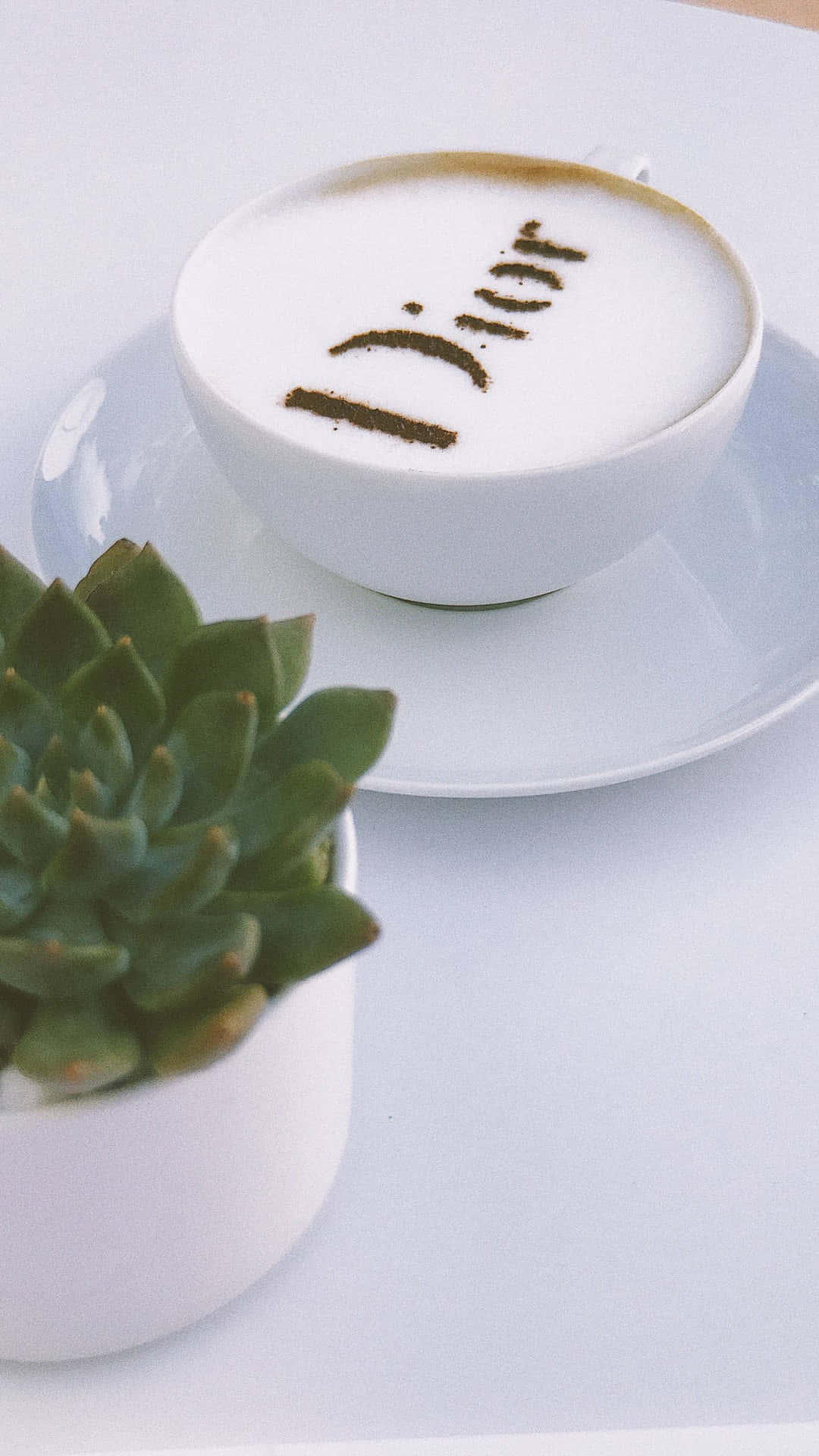 Dior Branded Coffee Art Background