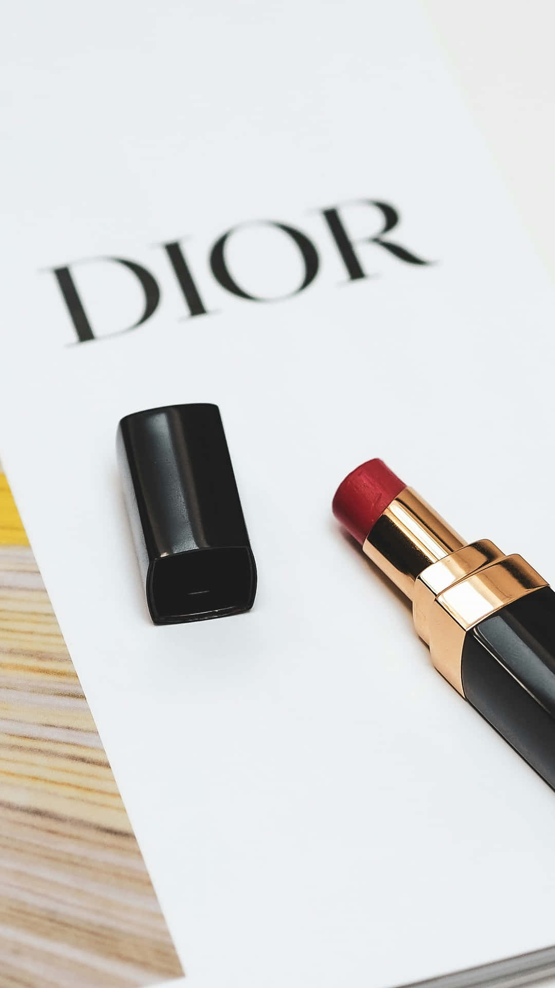 Dior Branded Lipstickand Caseon White Background