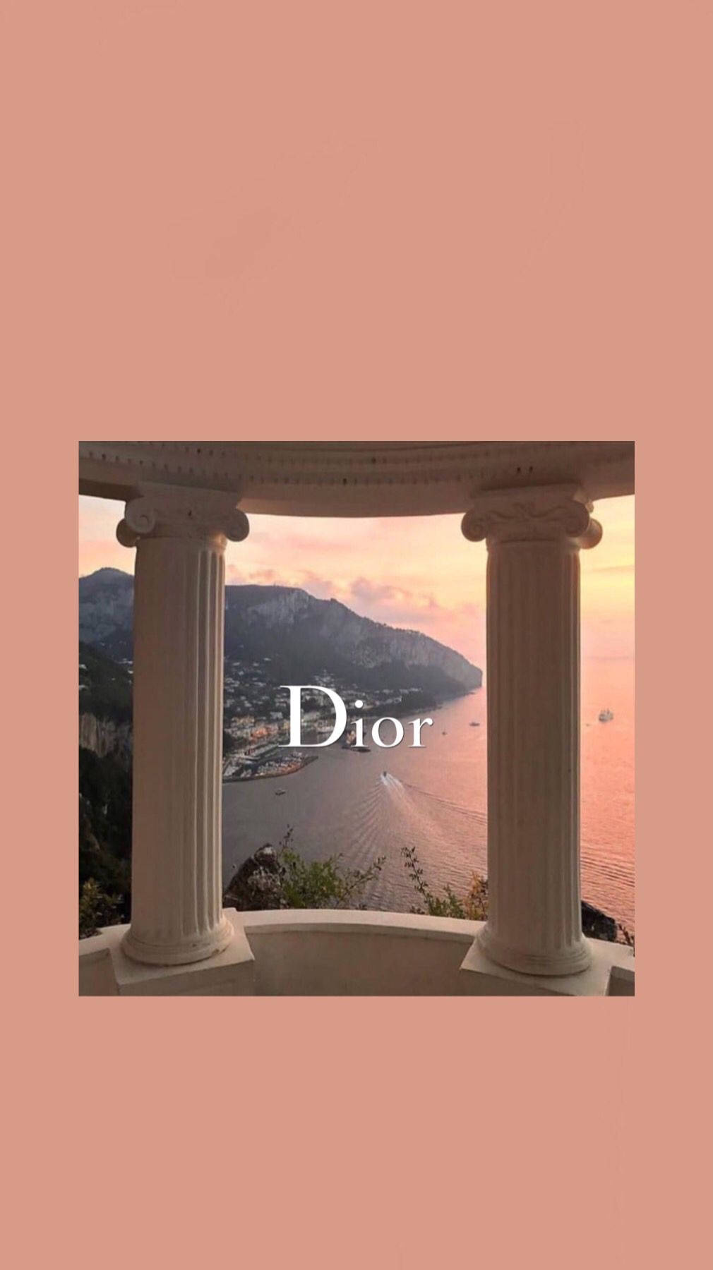 Dior Peach Pillars Background