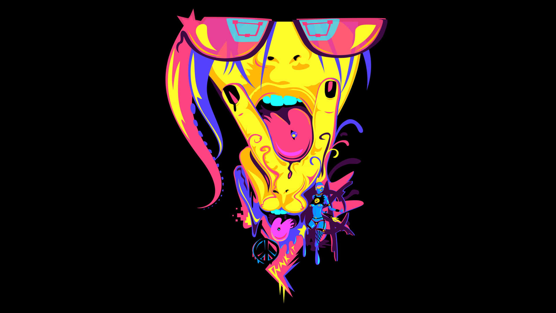 Diplo Piercing Woman Face Art Background