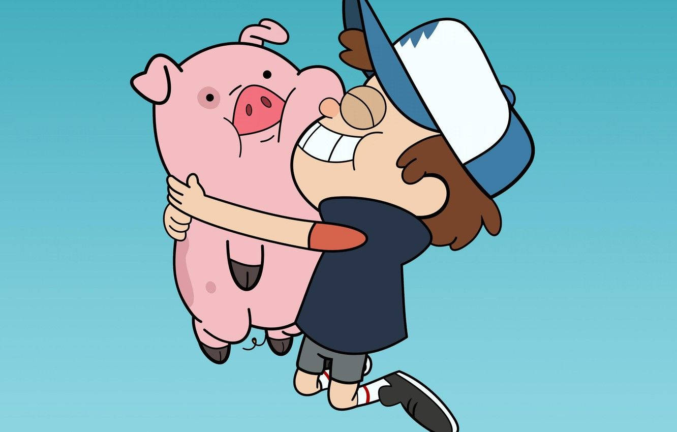 Dipper Hugging Waddles Background