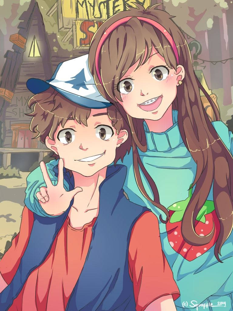 Dipper Pines And Mabel Digital Drawing Background