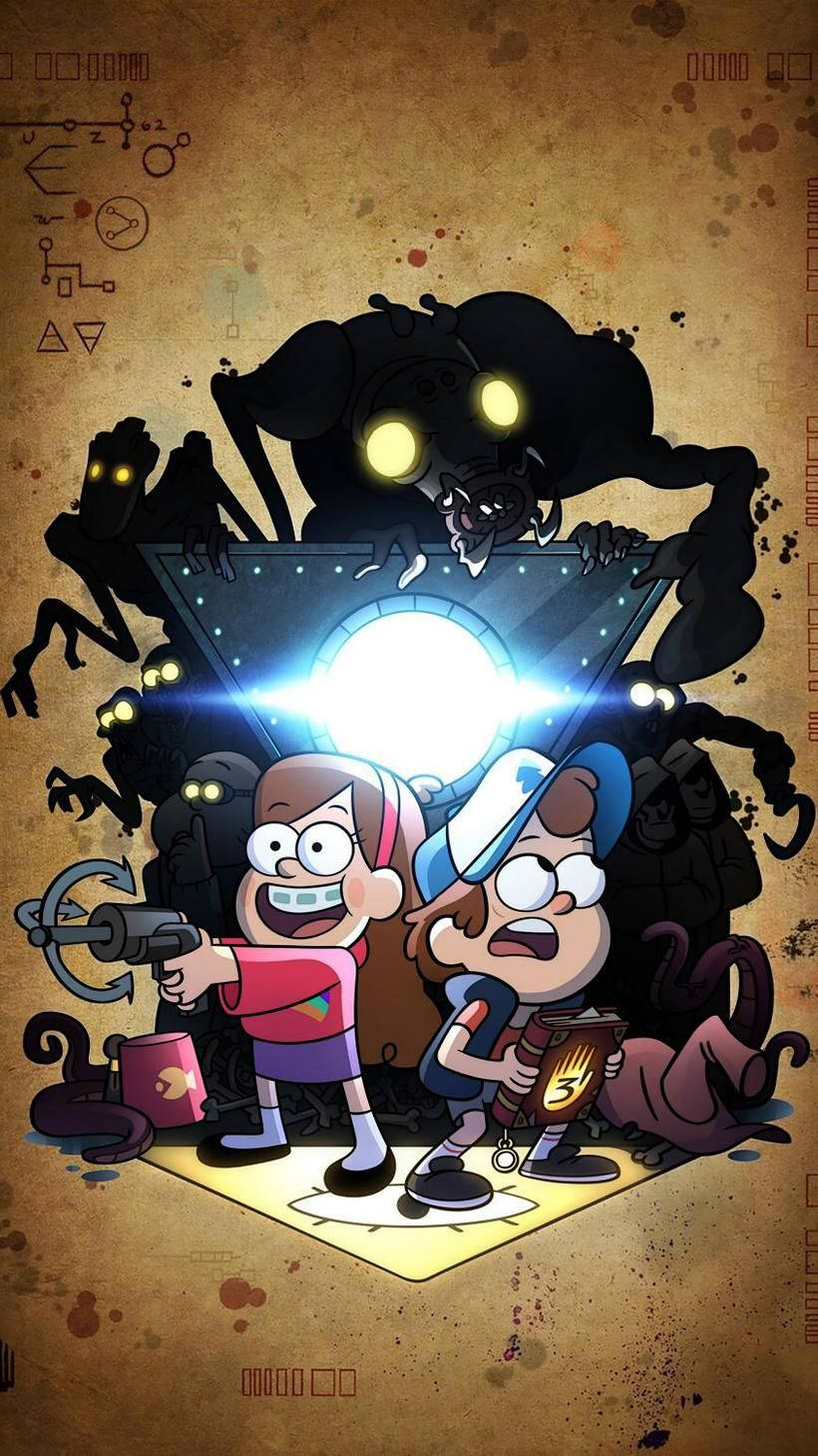 Dipper Pines And Sister Art Background