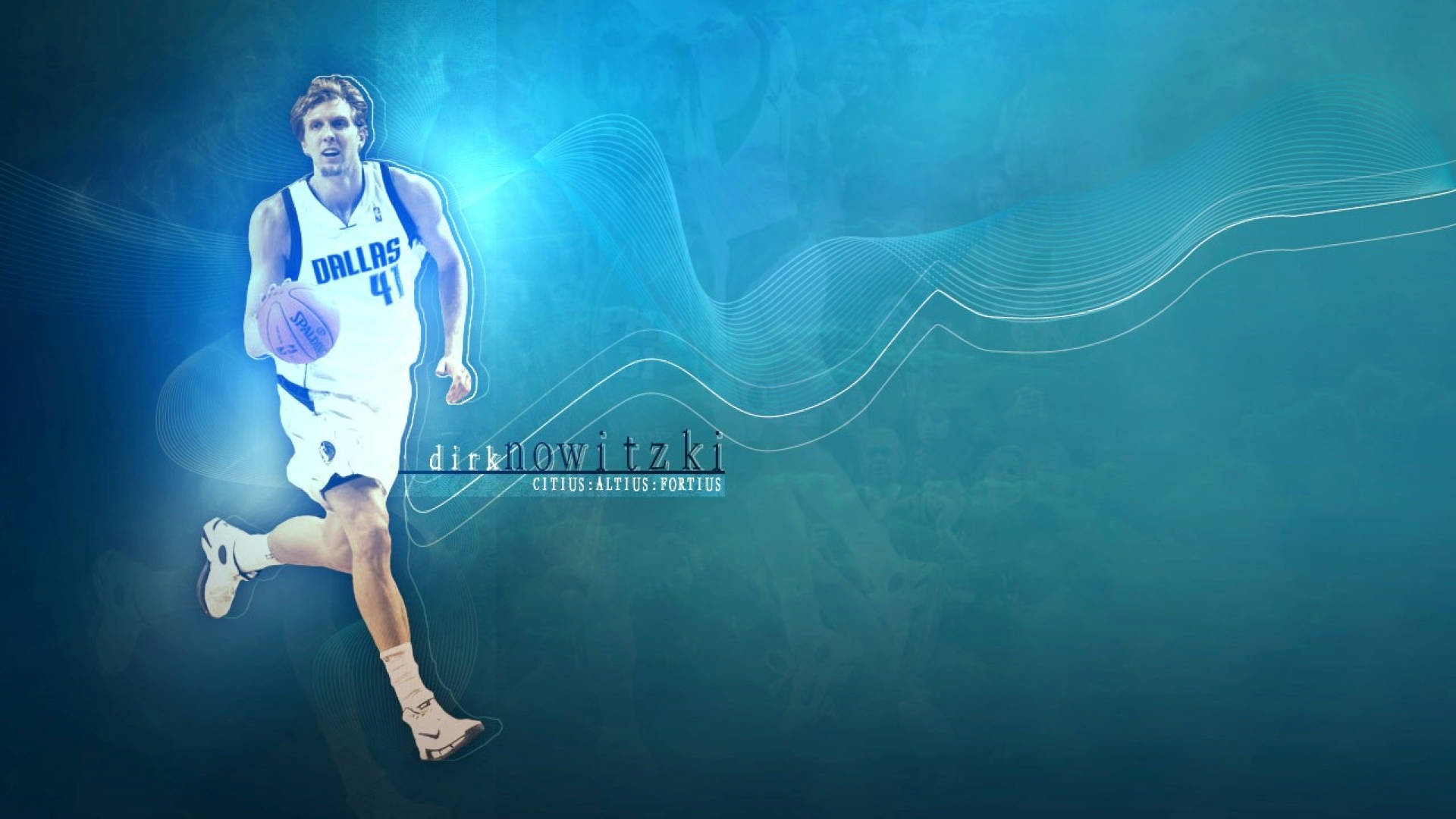 Dirk Nowitzki Blue Fan Art Background