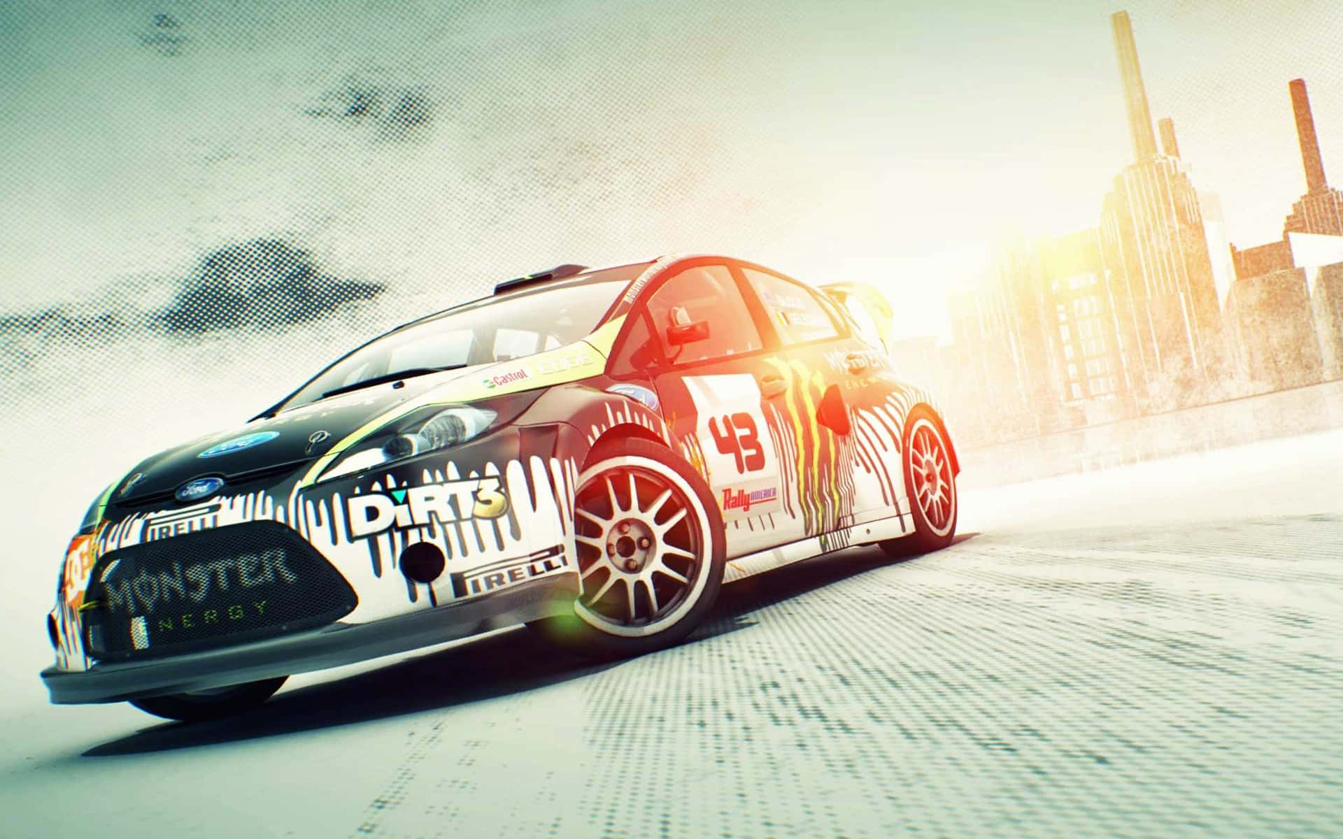 Dirt 3 Game Bright Monster Racing Car Background