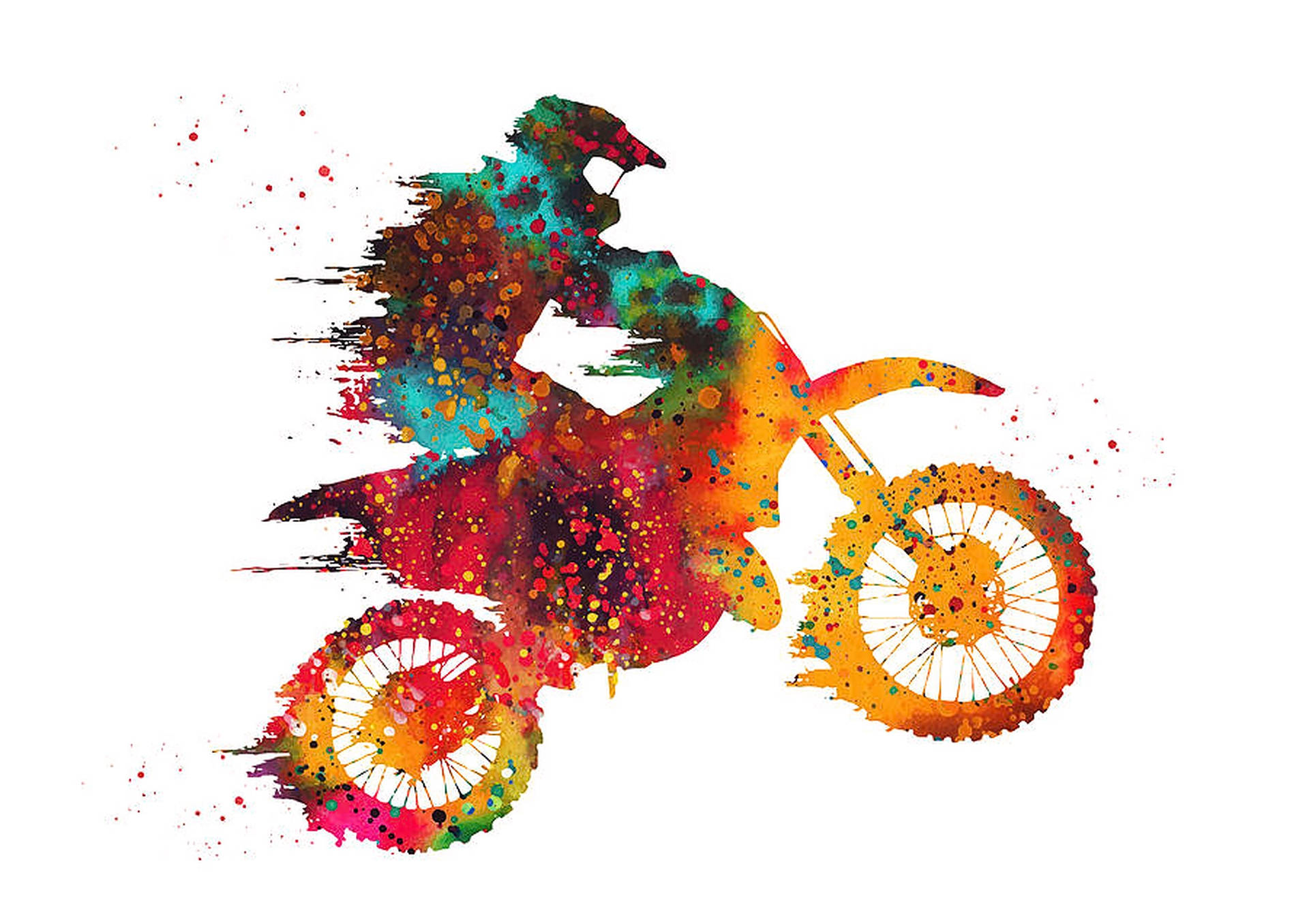 Dirt Bike Colorful Abstract Art