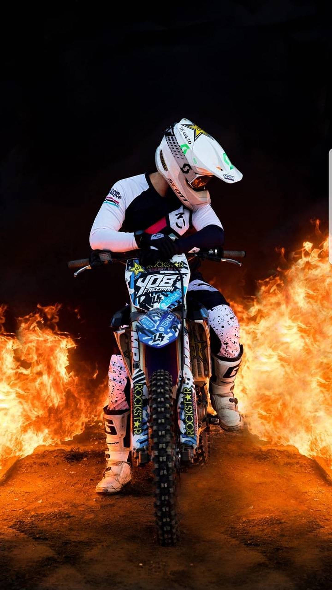 Dirt Bike Flames Background