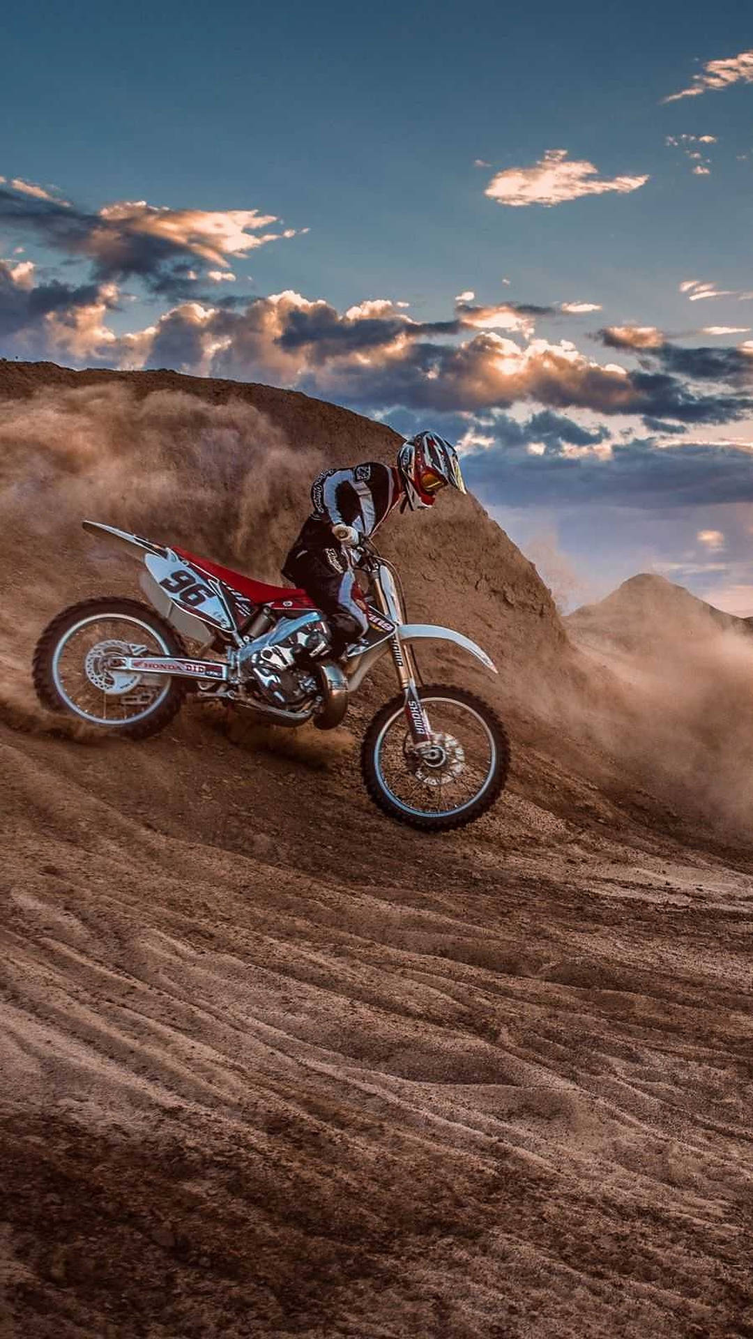 Dirt Bike In Desert Background