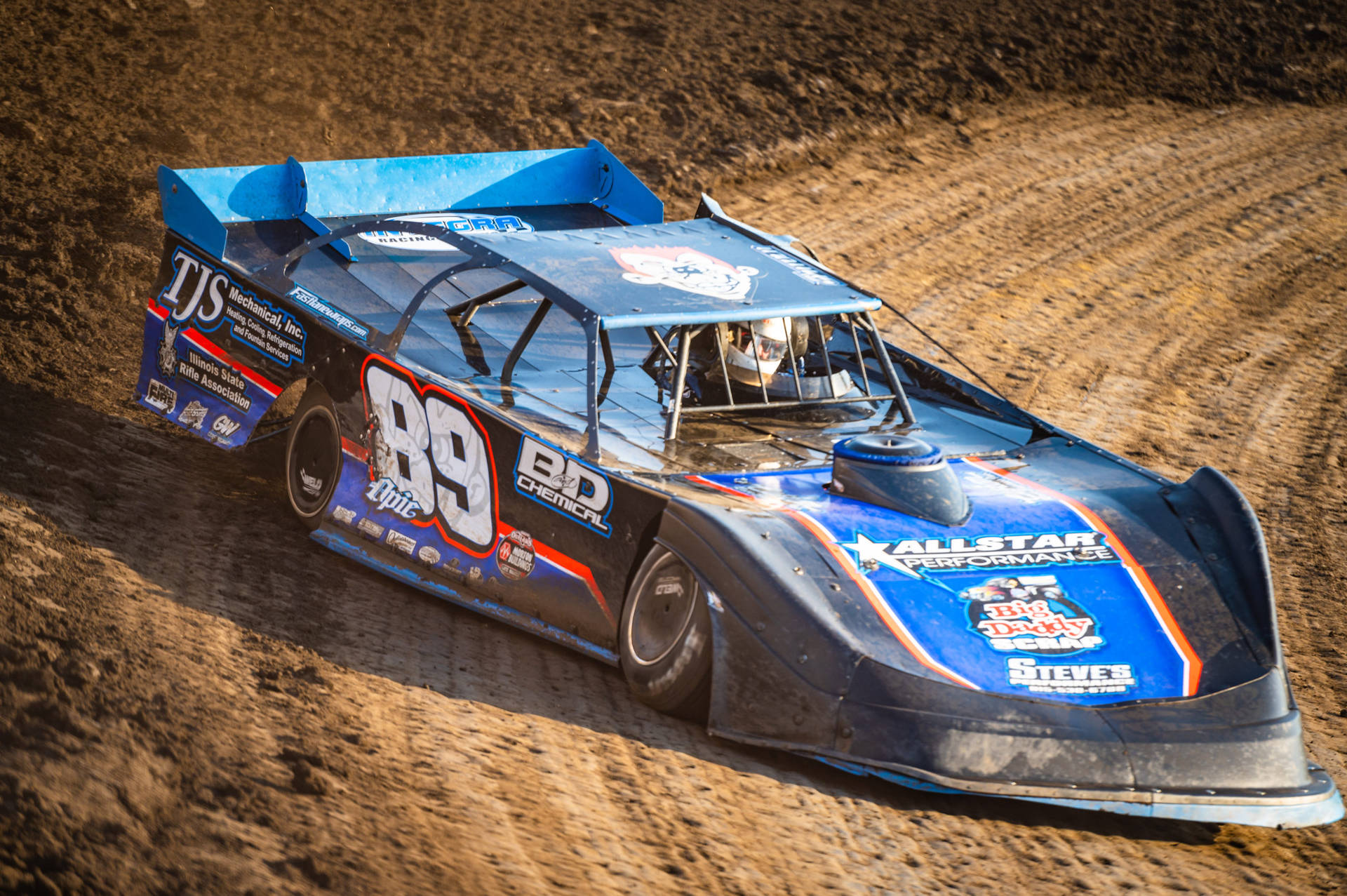 Dirt Car 89 Blue And Black Background