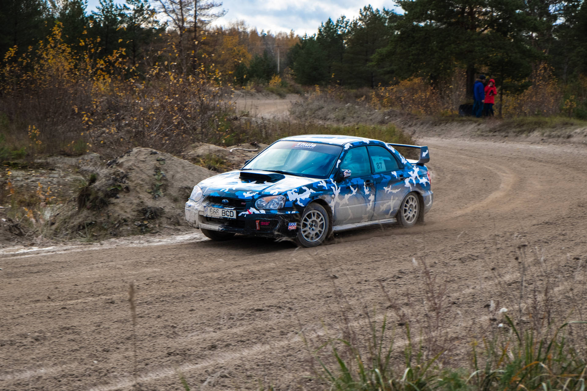 Dirt Rally Blue Camouflage Subaru Background