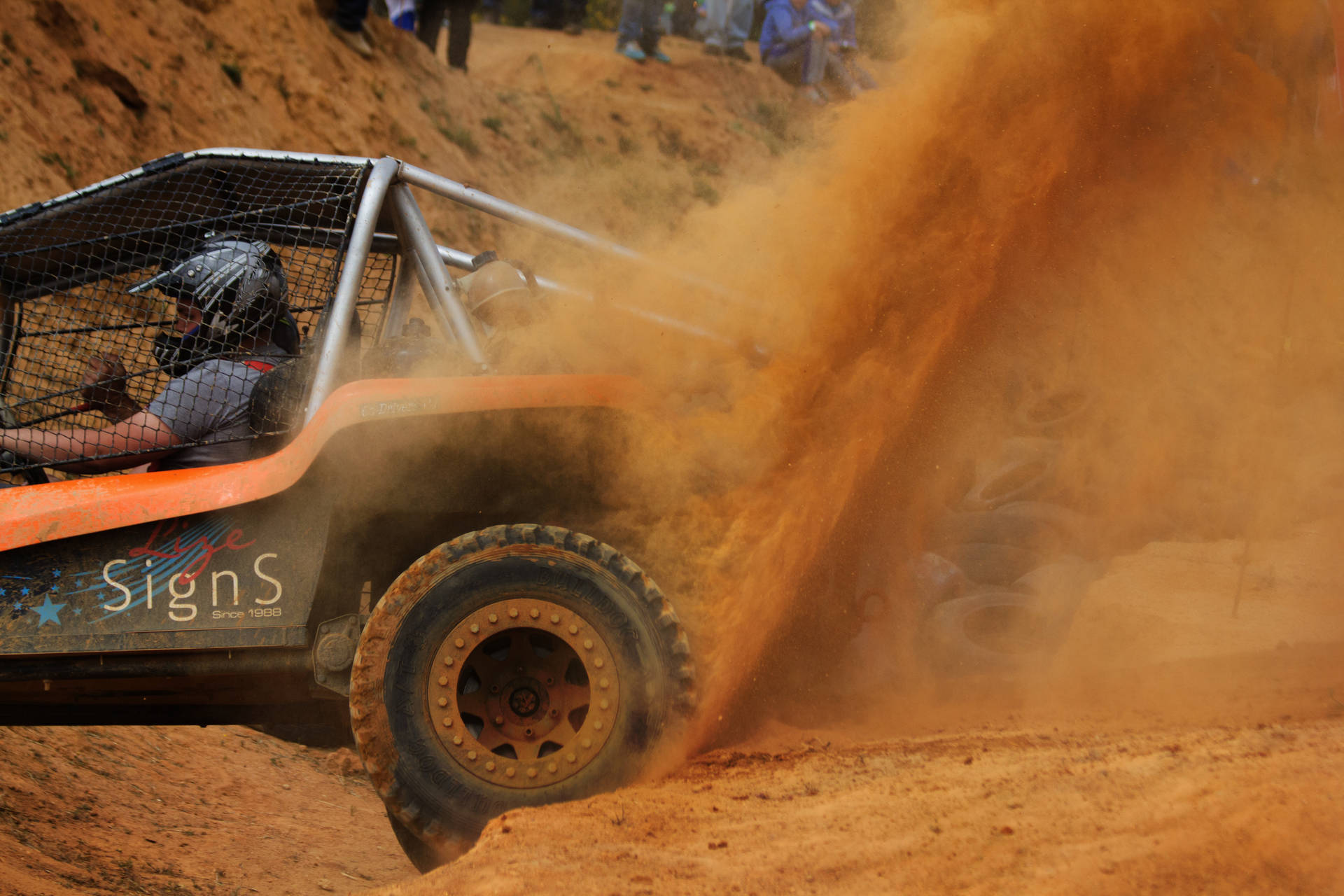 Dirt Rally Car Revving Dust