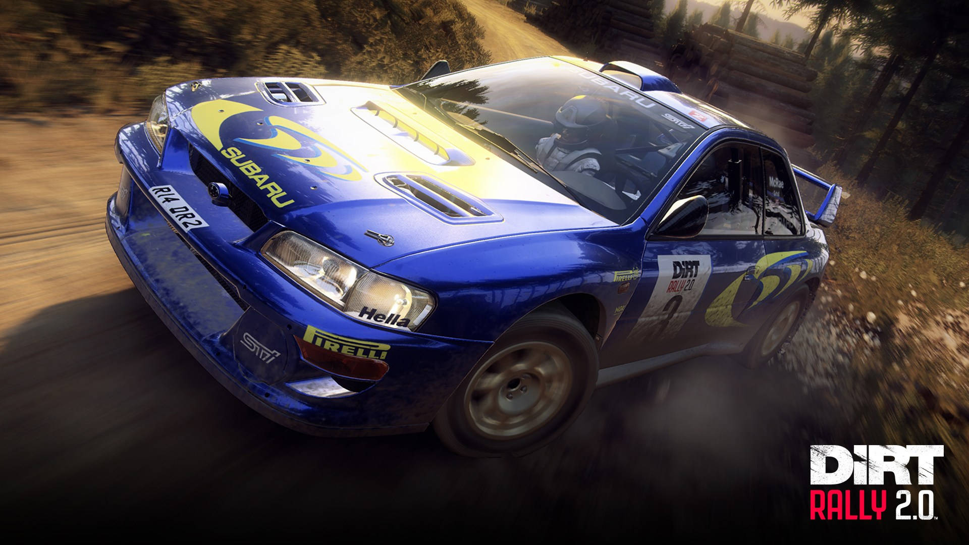 Dirt Rally Metallic Blue Subaru Background