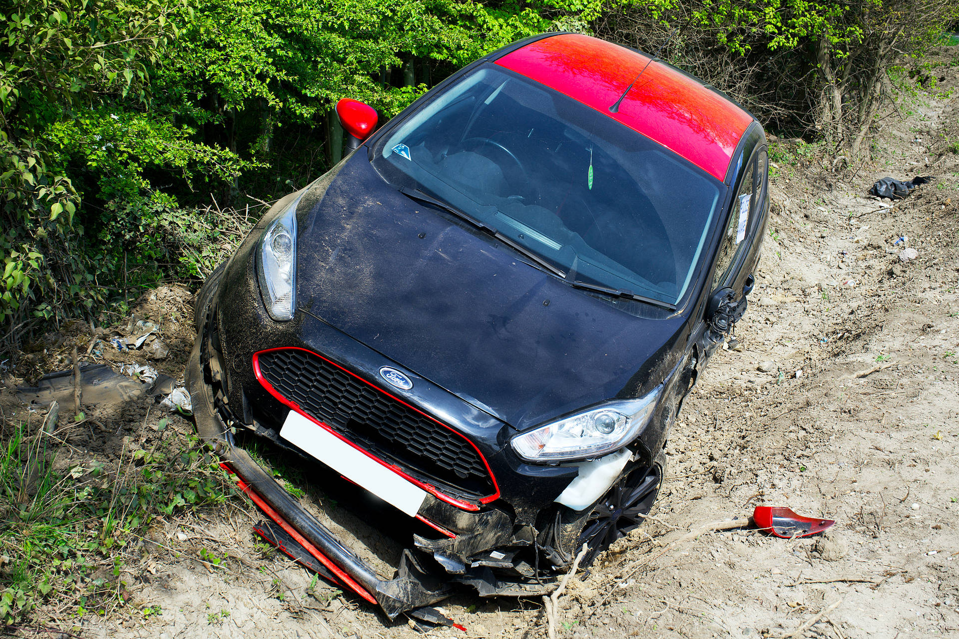 Dirt Road Car Accident Background