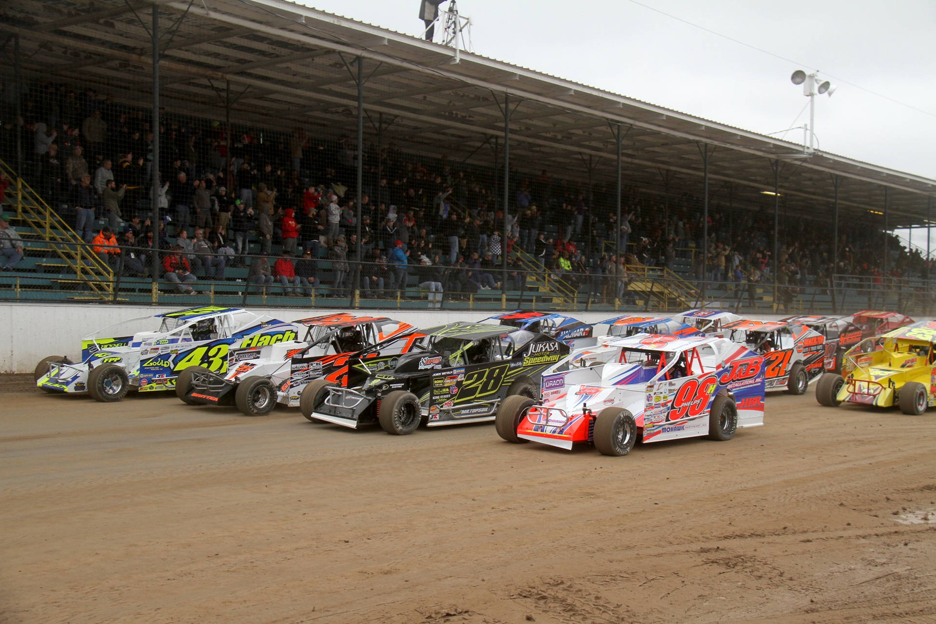 Dirt Track With Dirt Cars Background