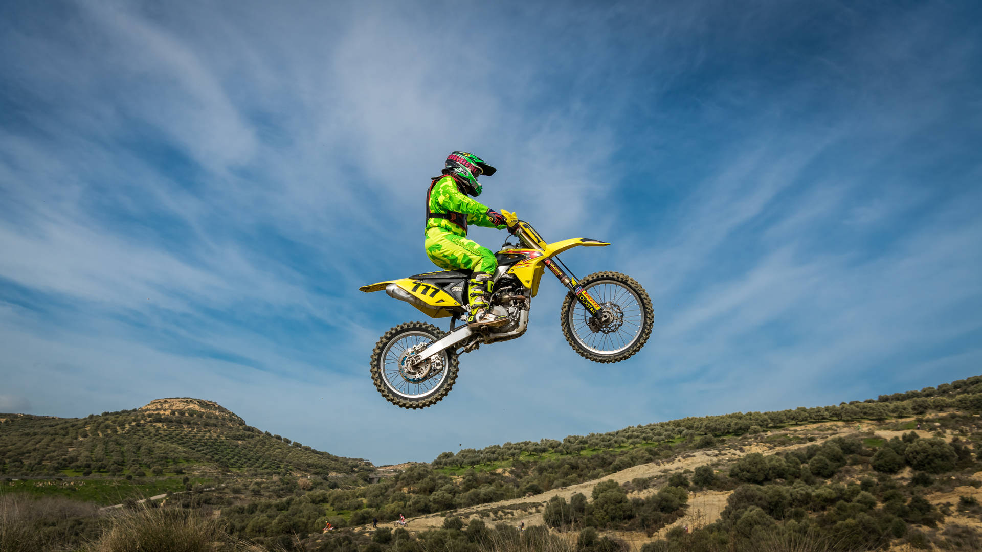 Dirtbike Mid-air Background