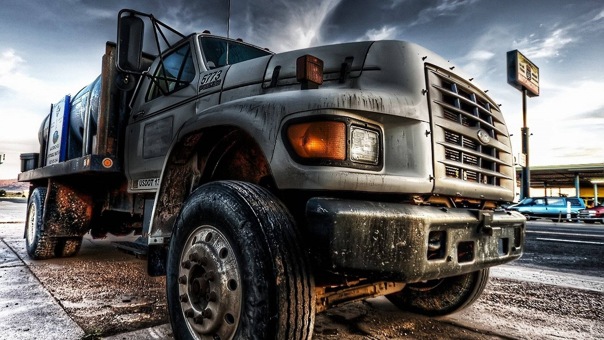 Dirty Gray Cool Truck Background