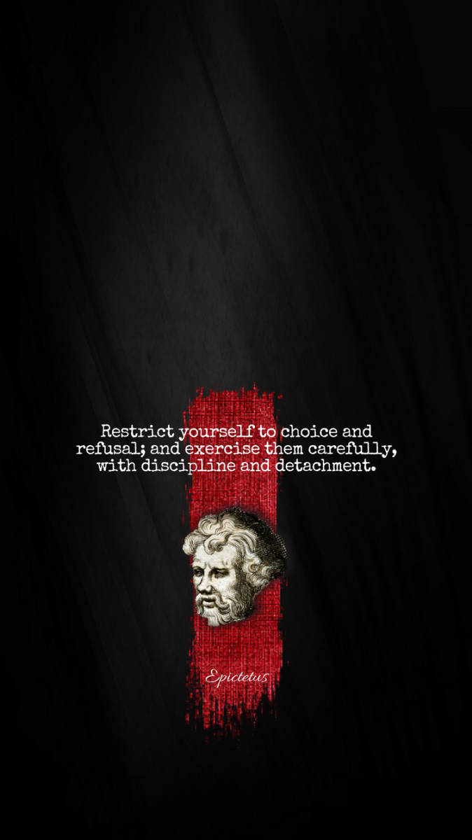 Disciple And Detachment Quote Stoicism Background