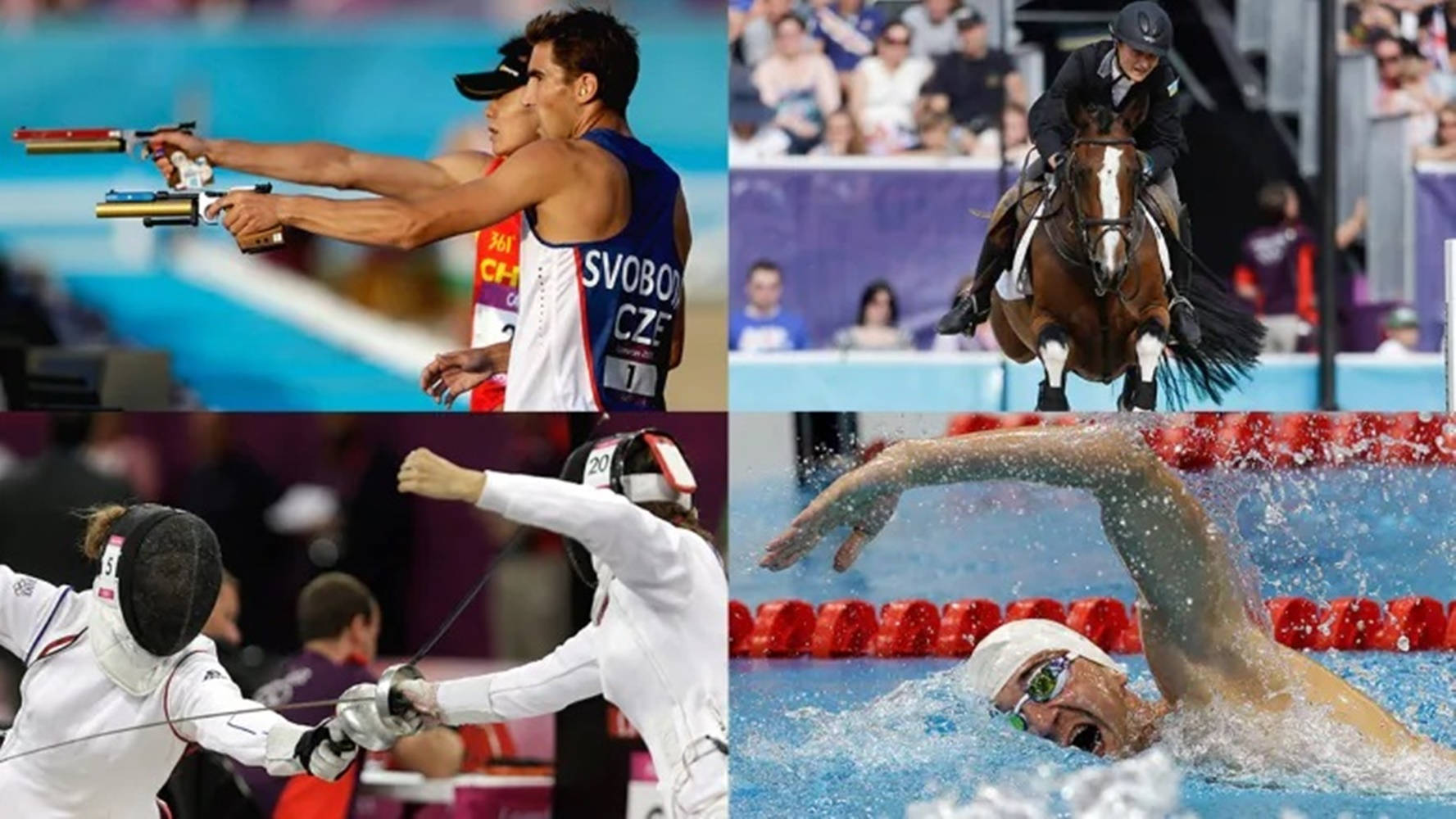 Disciplined Athletes Modern Pentathlon Background