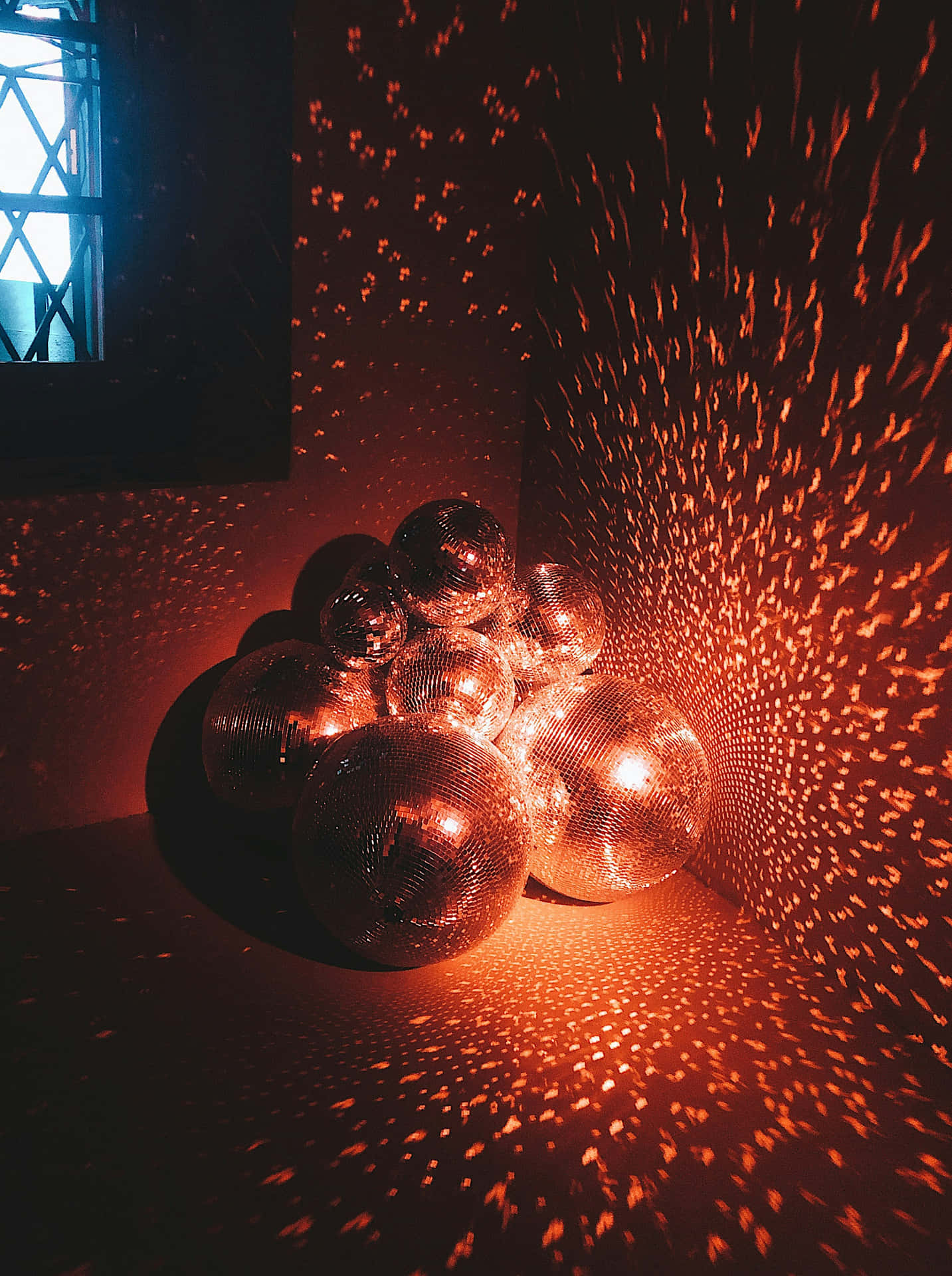 Disco Ball Lights Reflection Background