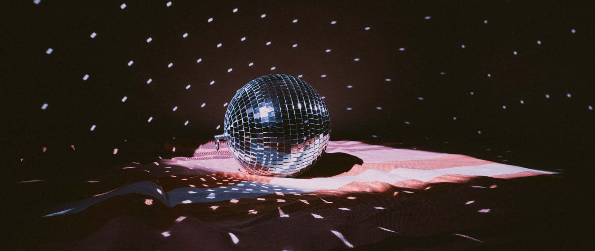 Disco Ball Sparkling Light Reflections Background