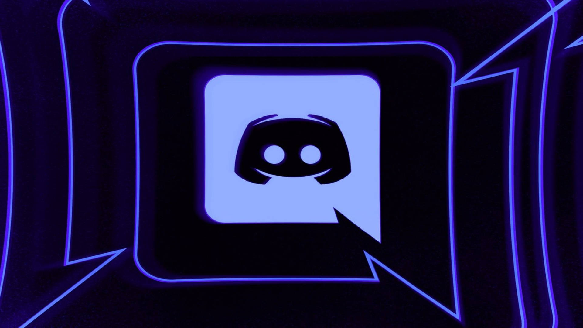 Discord Logo In Neon Blue Background