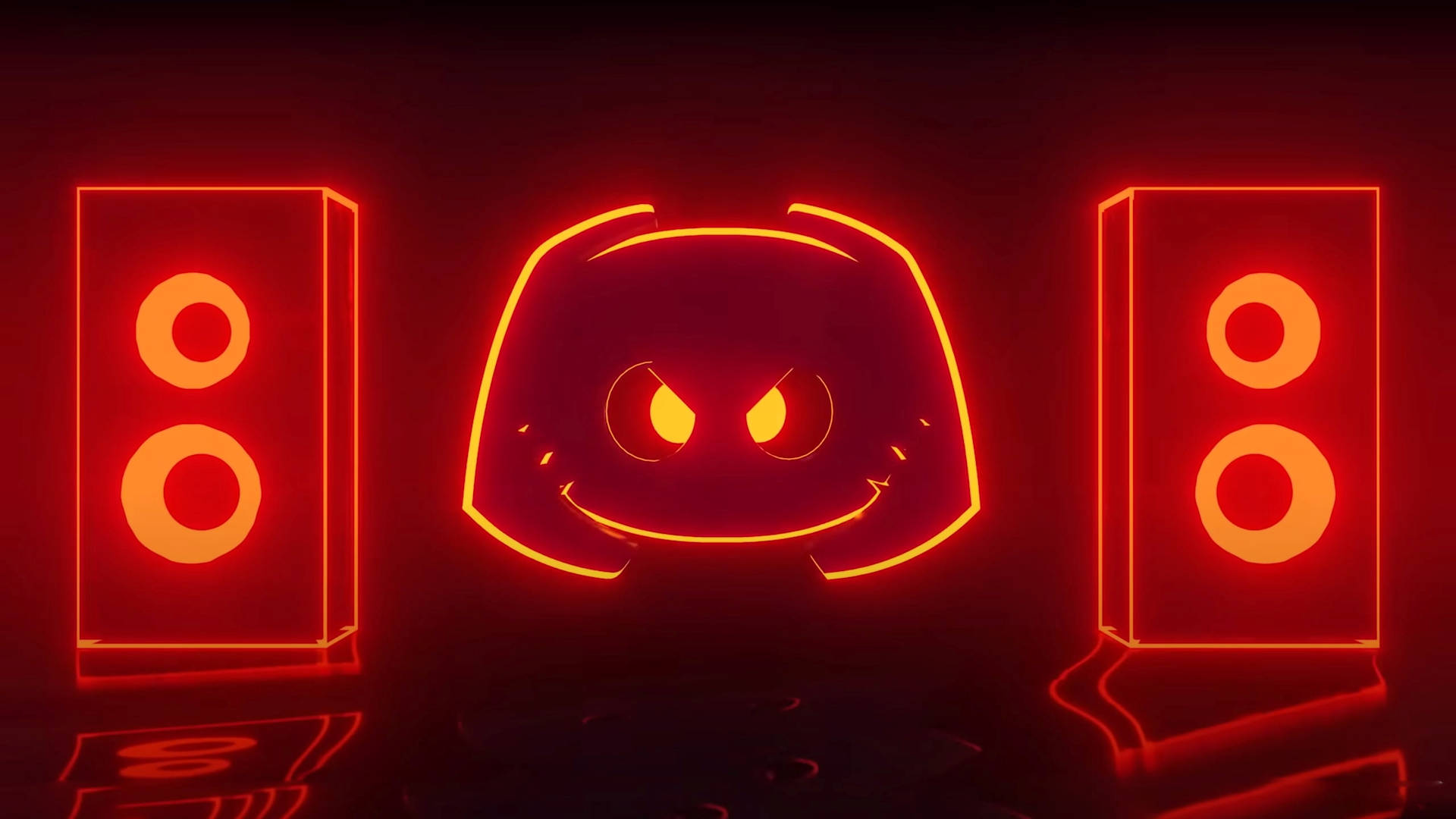 Discord Logo Neon Speakers Art Background