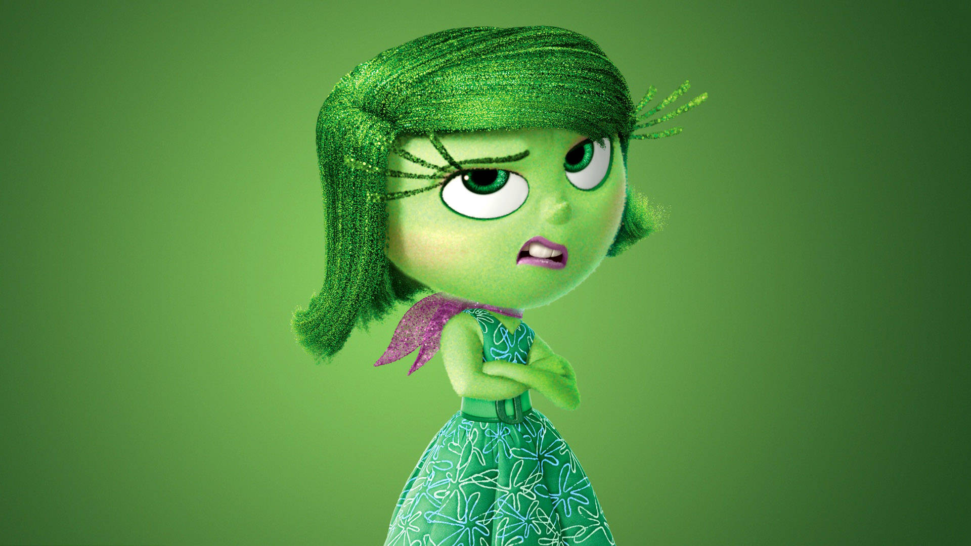 Disgust From Inside Out Feels Her Way Through Life Background